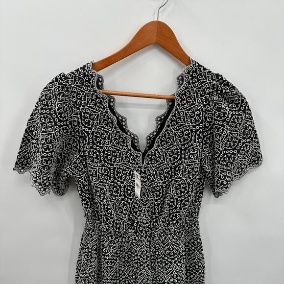 EXPRESS NWT Black & White Lace Eyelet Romper // S - Picture 5 of 16